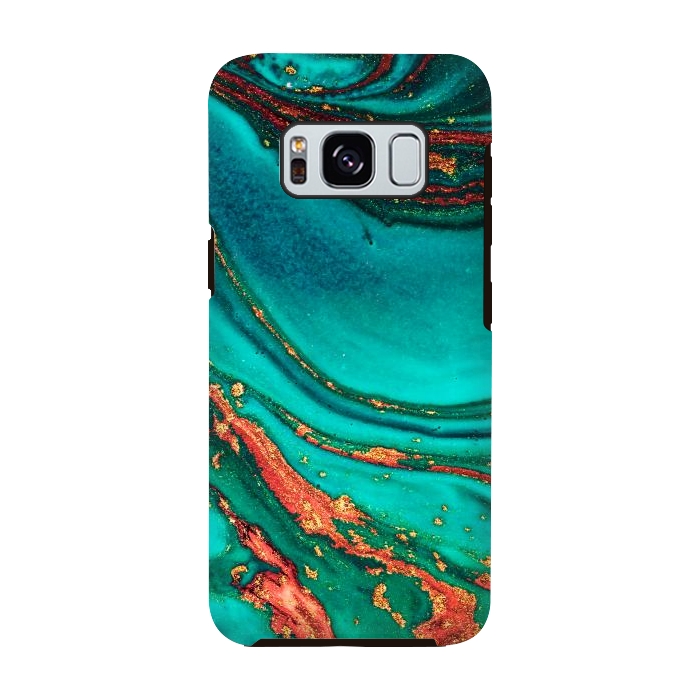 Galaxy S8 StrongFit Golden swirl, Marble artistic design by ArtsCase
