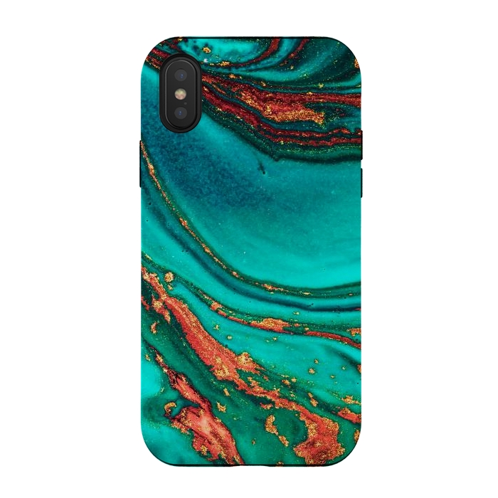 iPhone Xs / X StrongFit Golden swirl, Marble artistic design by ArtsCase