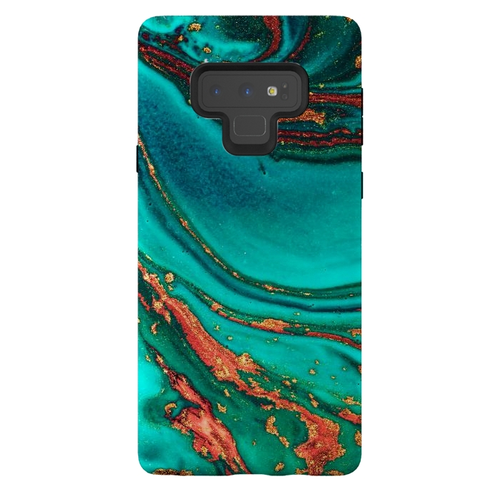 Galaxy Note 9 StrongFit Golden swirl, Marble artistic design by ArtsCase