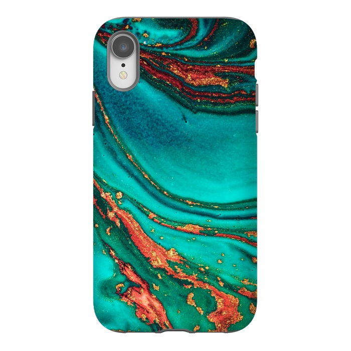 iPhone Xr StrongFit Golden swirl, Marble artistic design by ArtsCase