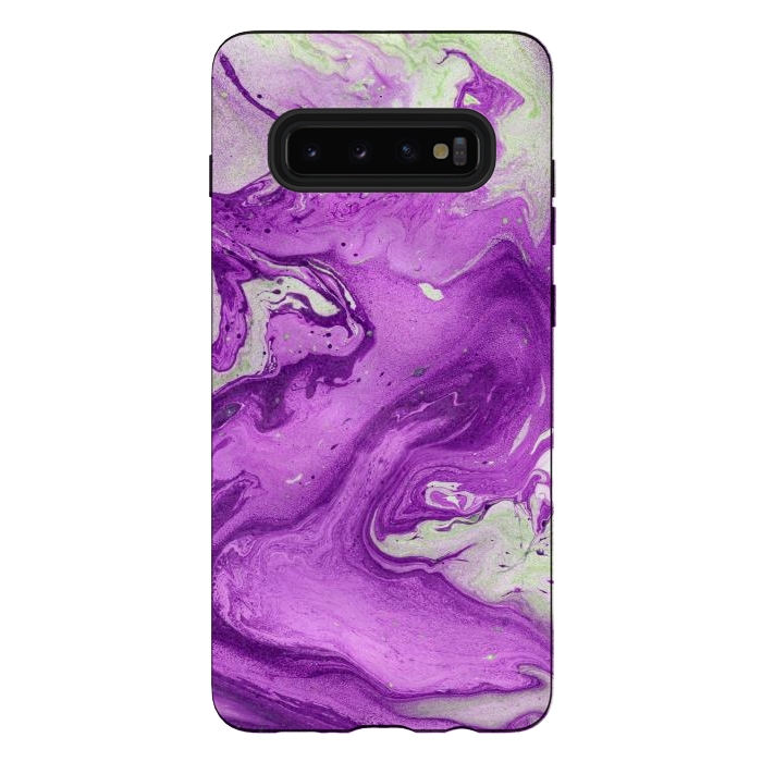 Galaxy S10 plus StrongFit Hand painted marble design Violet and beige by ArtsCase