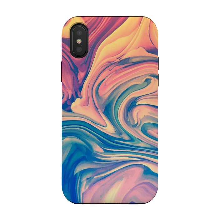 iPhone Xs / X StrongFit Marble Paint splash Colorful fluid by ArtsCase