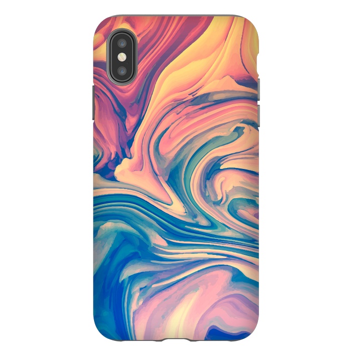 iPhone Xs Max StrongFit Marble Paint splash Colorful fluid by ArtsCase
