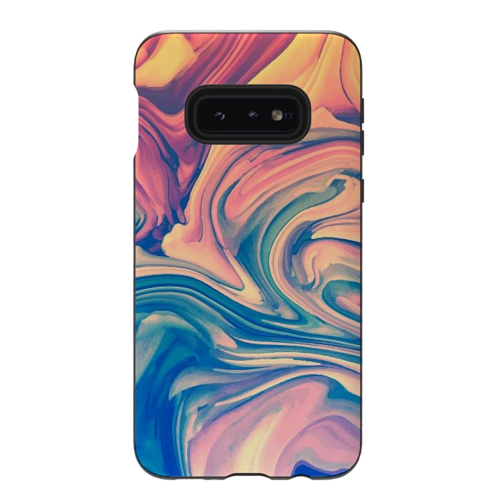 Galaxy S10e StrongFit Marble Paint splash Colorful fluid by ArtsCase
