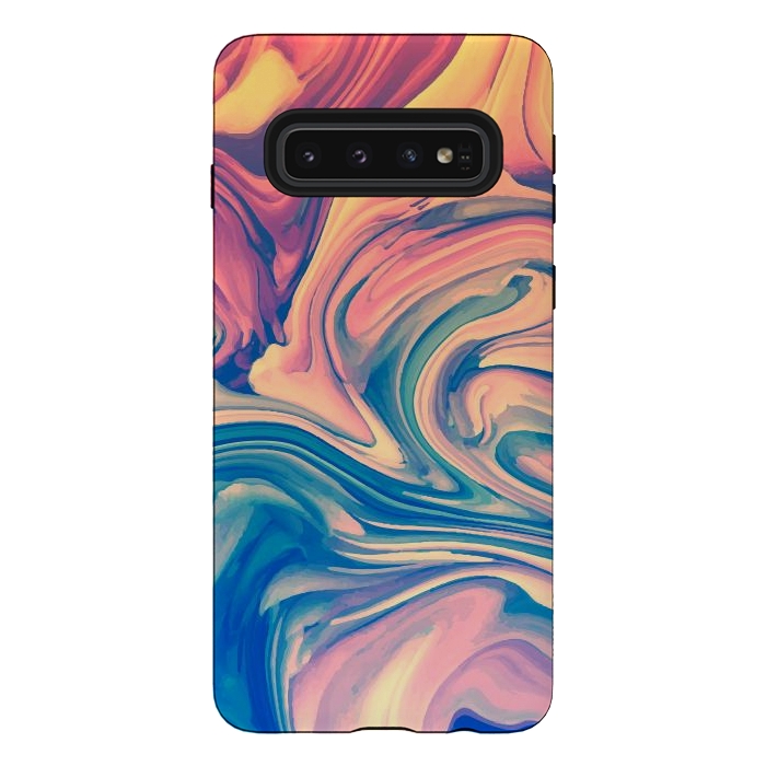 Galaxy S10 StrongFit Marble Paint splash Colorful fluid by ArtsCase