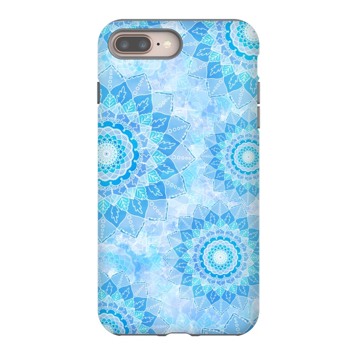 iPhone 7 plus StrongFit Blue flower mandalas by Jms