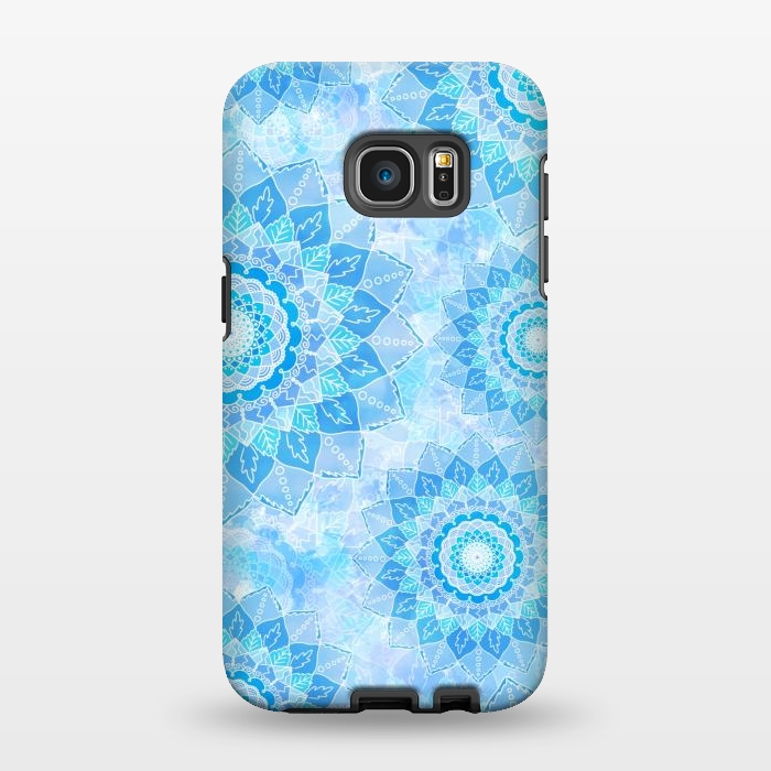 Galaxy S7 EDGE StrongFit Blue flower mandalas by Jms