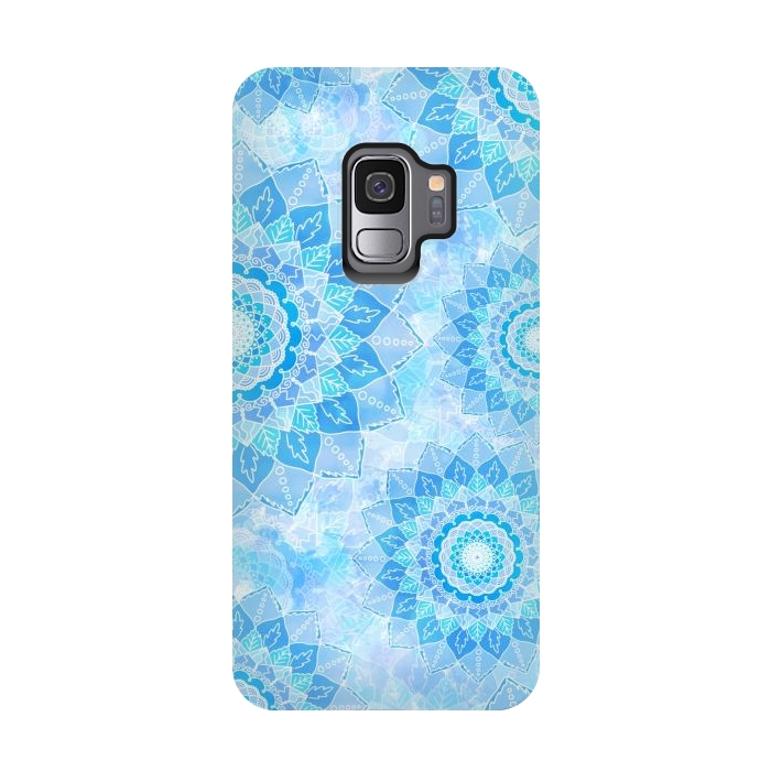 Galaxy S9 StrongFit Blue flower mandalas by Jms