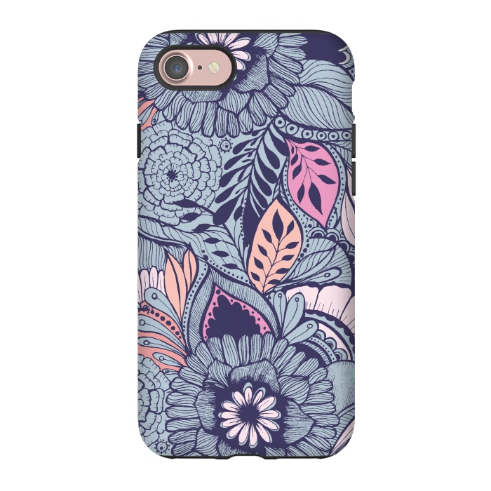 iPhone 7 StrongFit Blue Floral by Rose Halsey