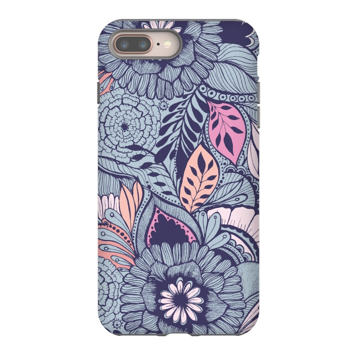 iPhone 7 plus StrongFit Blue Floral by Rose Halsey