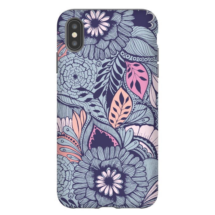 iPhone Xs Max StrongFit Blue Floral by Rose Halsey