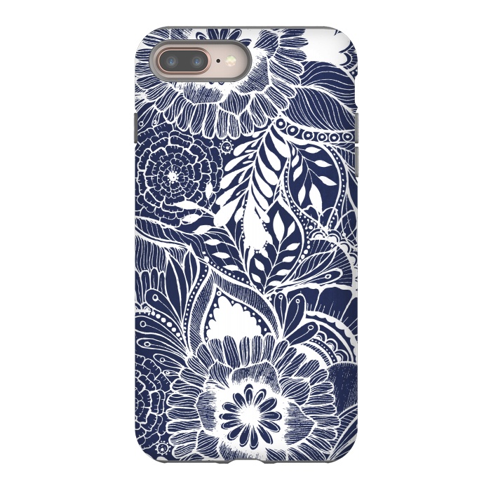 iPhone 7 plus StrongFit BlueFlorals by Rose Halsey