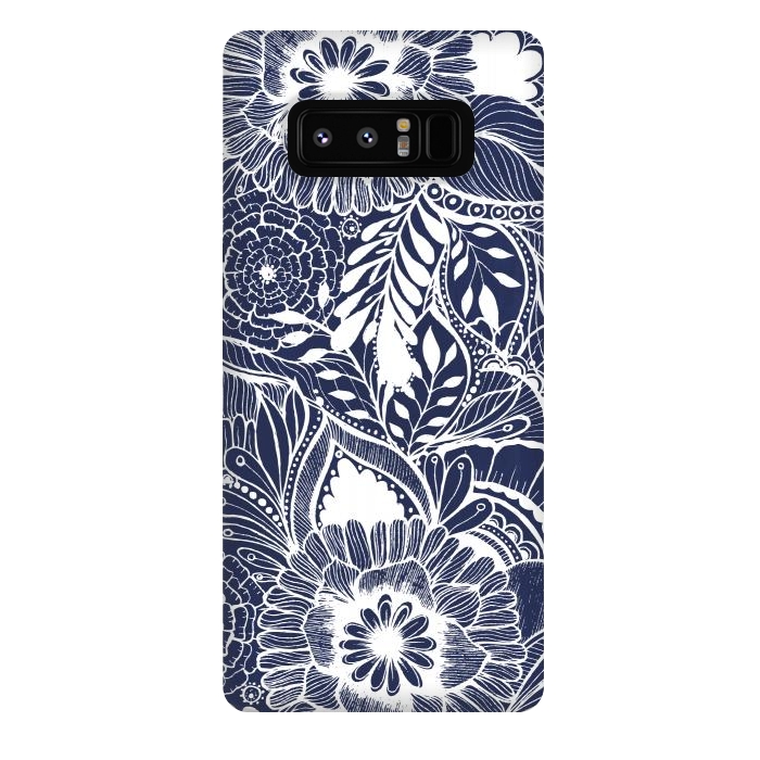 Galaxy Note 8 StrongFit BlueFlorals by Rose Halsey