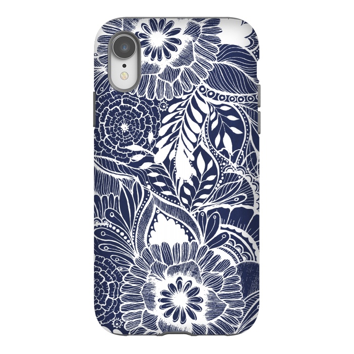 iPhone Xr StrongFit BlueFlorals by Rose Halsey