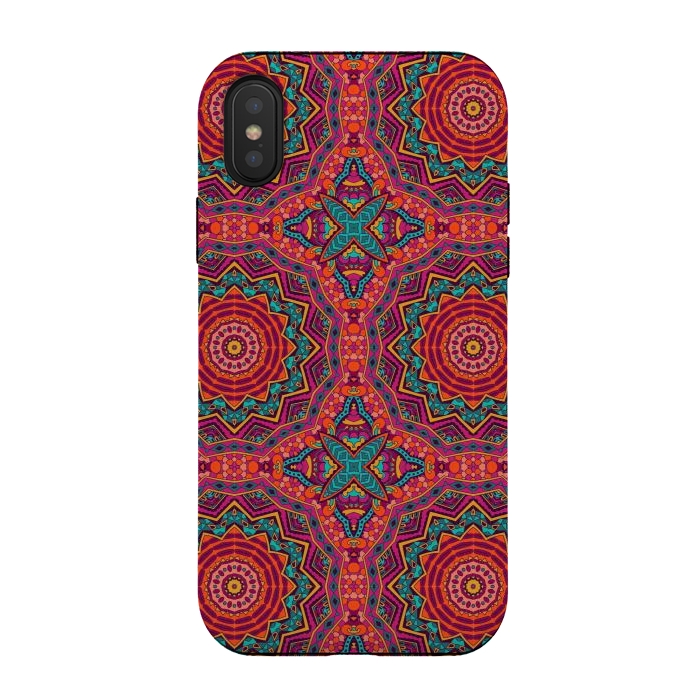 iPhone Xs / X StrongFit Mosaic mandalas with earth colors by ArtsCase