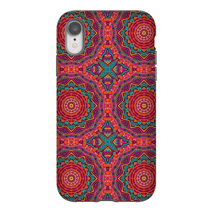 iPhone Xr StrongFit Mosaic mandalas with earth colors by ArtsCase
