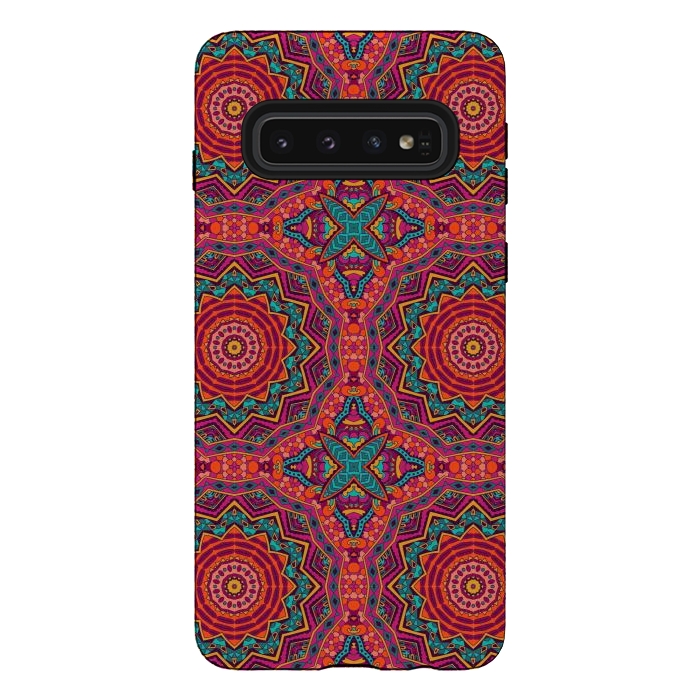 Galaxy S10 StrongFit Mosaic mandalas with earth colors by ArtsCase