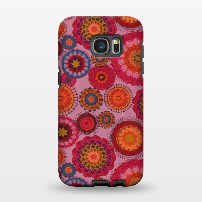 Galaxy S7 EDGE StrongFit scattered mosaics in magenta by ArtsCase