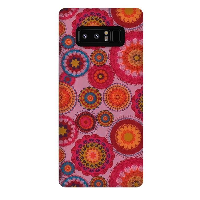 Galaxy Note 8 StrongFit scattered mosaics in magenta by ArtsCase