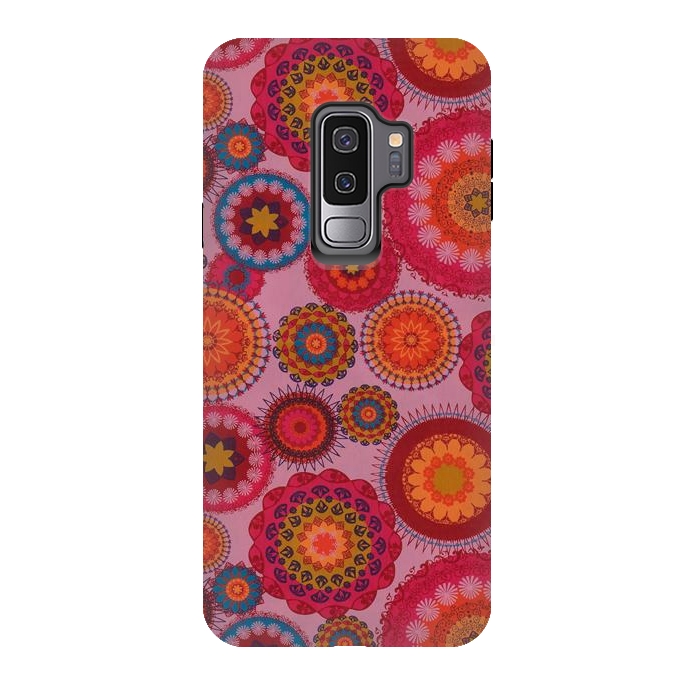 Galaxy S9 plus StrongFit scattered mosaics in magenta by ArtsCase
