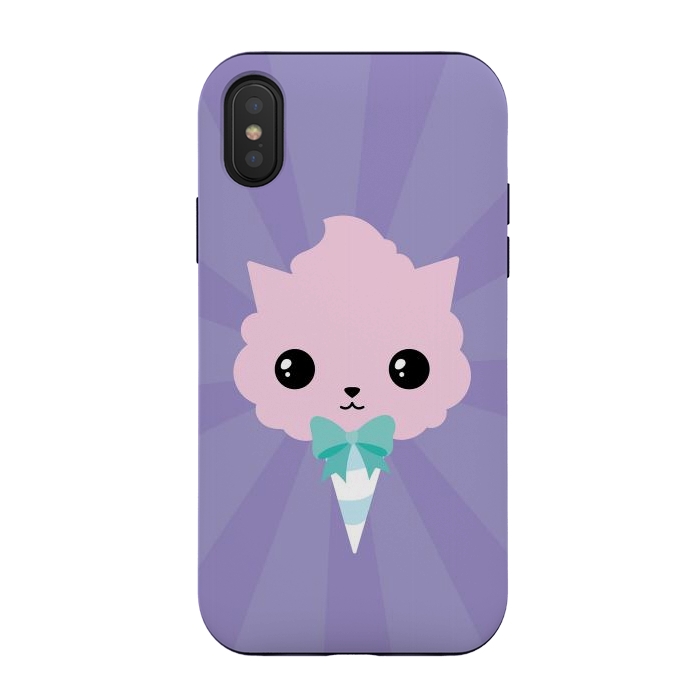 iPhone Xs / X StrongFit Cotton candy cat by Laura Nagel