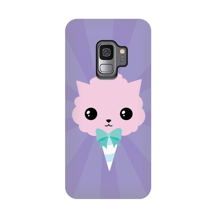 Galaxy S9 StrongFit Cotton candy cat by Laura Nagel
