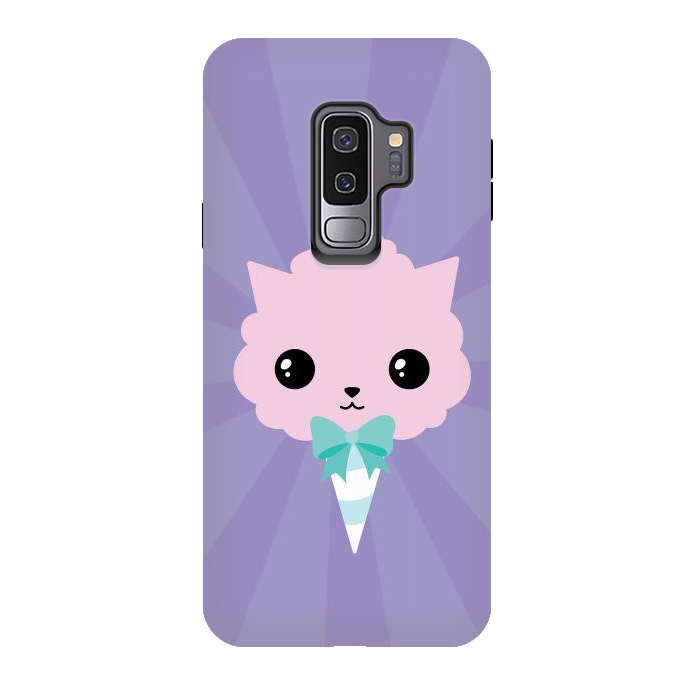 Galaxy S9 plus StrongFit Cotton candy cat by Laura Nagel