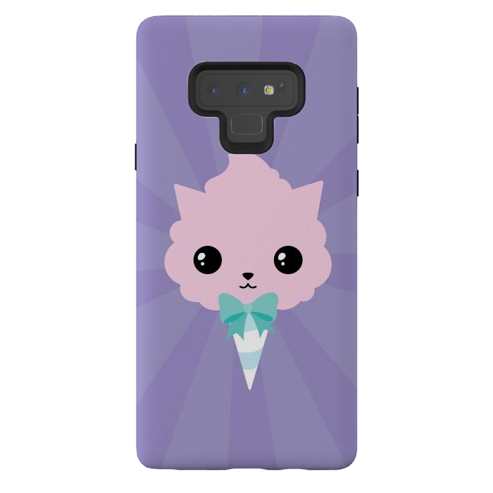 Galaxy Note 9 StrongFit Cotton candy cat by Laura Nagel