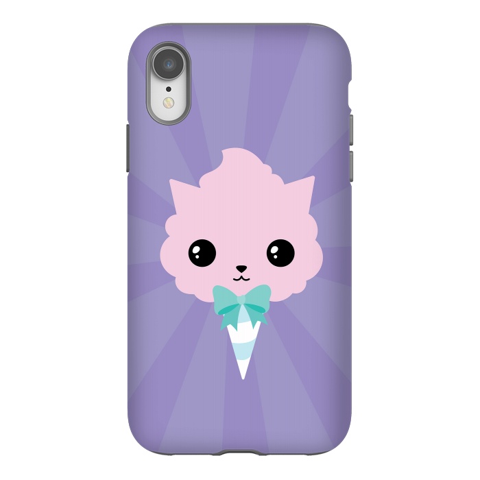 iPhone Xr StrongFit Cotton candy cat by Laura Nagel