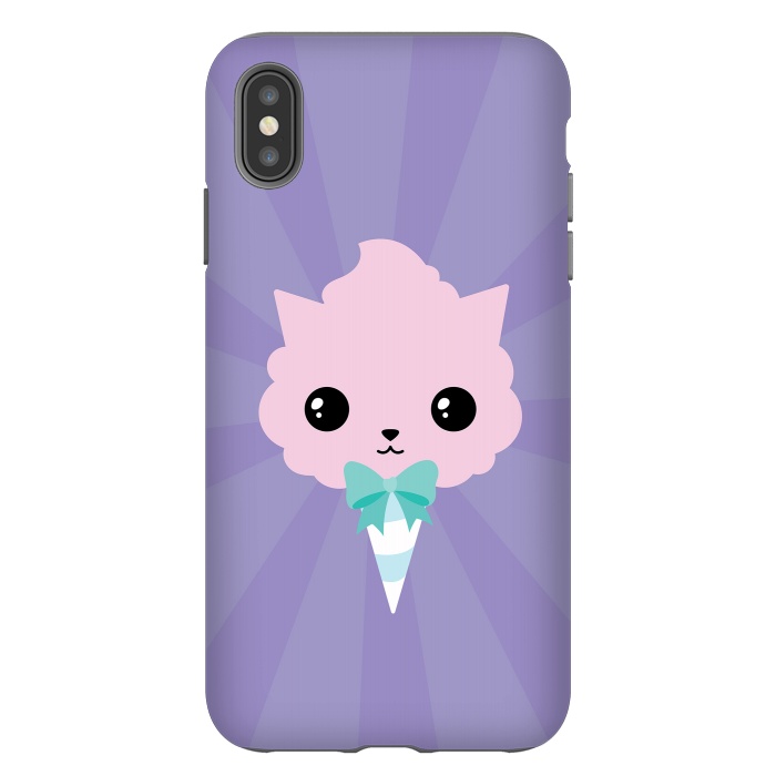 iPhone Xs Max StrongFit Cotton candy cat by Laura Nagel
