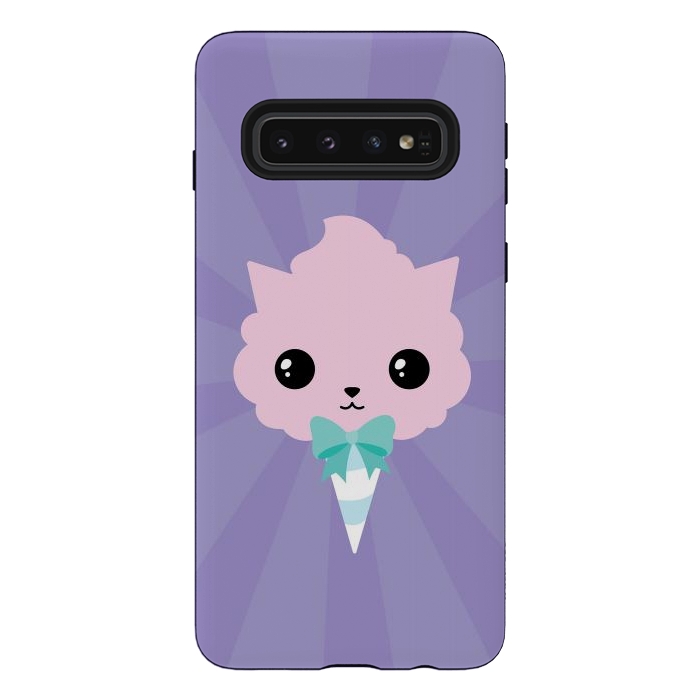 Galaxy S10 StrongFit Cotton candy cat by Laura Nagel