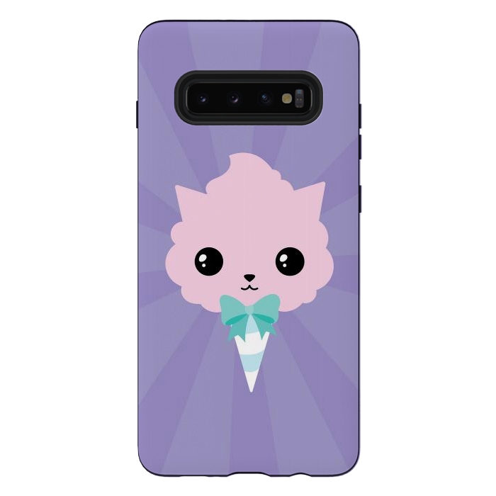 Galaxy S10 plus StrongFit Cotton candy cat by Laura Nagel
