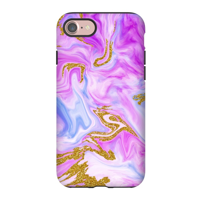 iPhone 7 StrongFit liquid marble with gold accents by ArtsCase