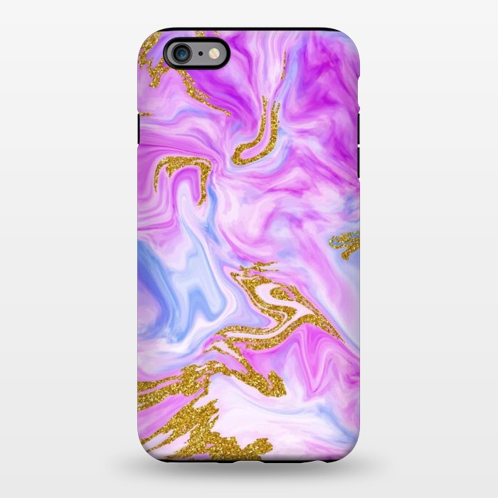 iPhone 6/6s plus StrongFit liquid marble with gold accents by ArtsCase