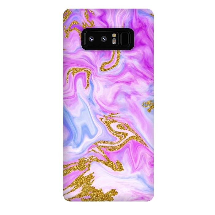 Galaxy Note 8 StrongFit liquid marble with gold accents by ArtsCase