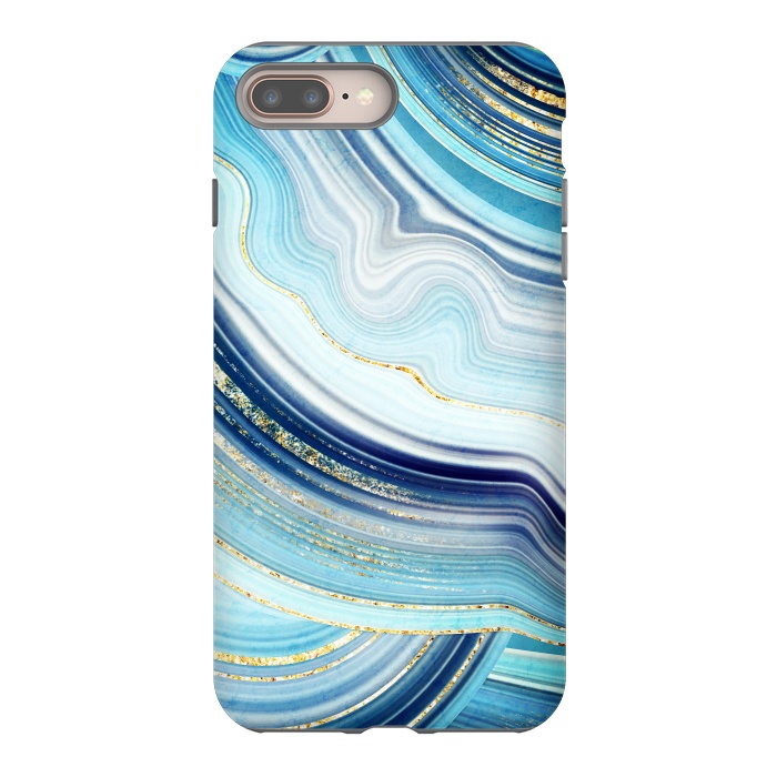 iPhone 7 plus StrongFit Marble Design with gold veins, painted artificial marbled by ArtsCase