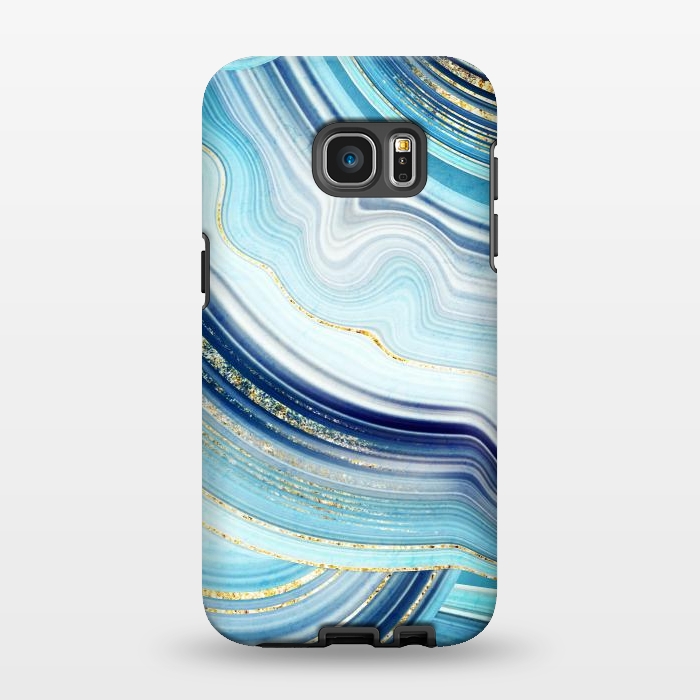 Galaxy S7 EDGE StrongFit Marble Design with gold veins, painted artificial marbled by ArtsCase