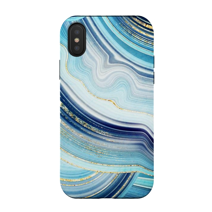 iPhone Xs / X StrongFit Marble Design with gold veins, painted artificial marbled by ArtsCase