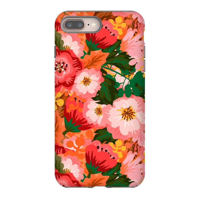 iPhone 7 plus StrongFit Bouquet of flowers in pom poms and dahlias by ArtsCase