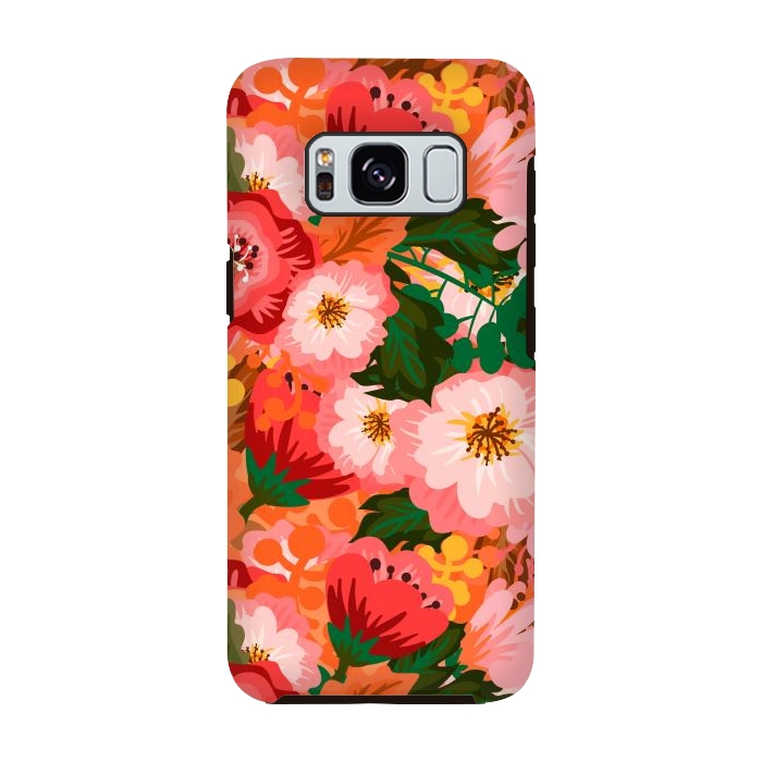Galaxy S8 StrongFit Bouquet of flowers in pom poms and dahlias by ArtsCase