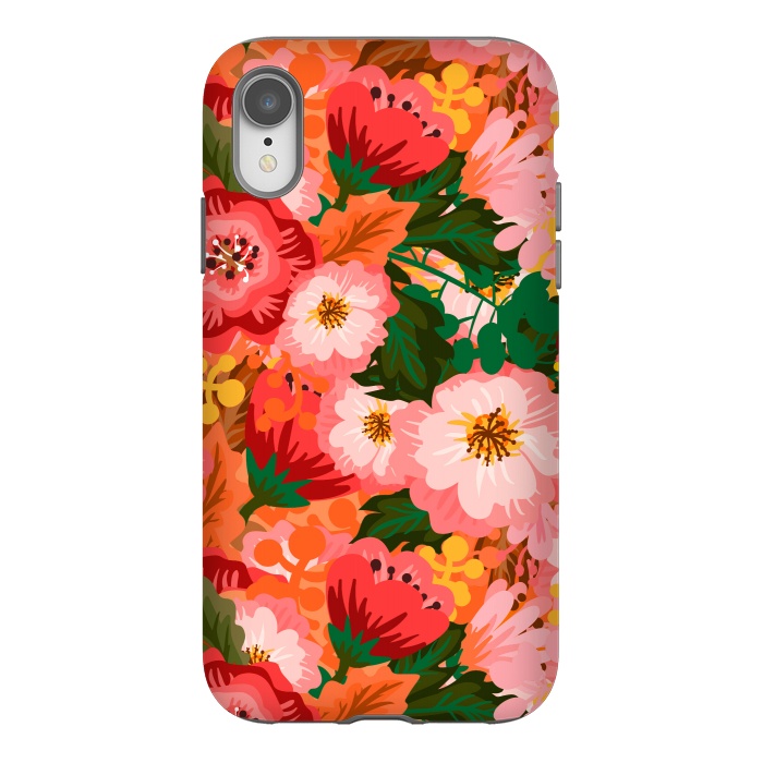 iPhone Xr StrongFit Bouquet of flowers in pom poms and dahlias by ArtsCase
