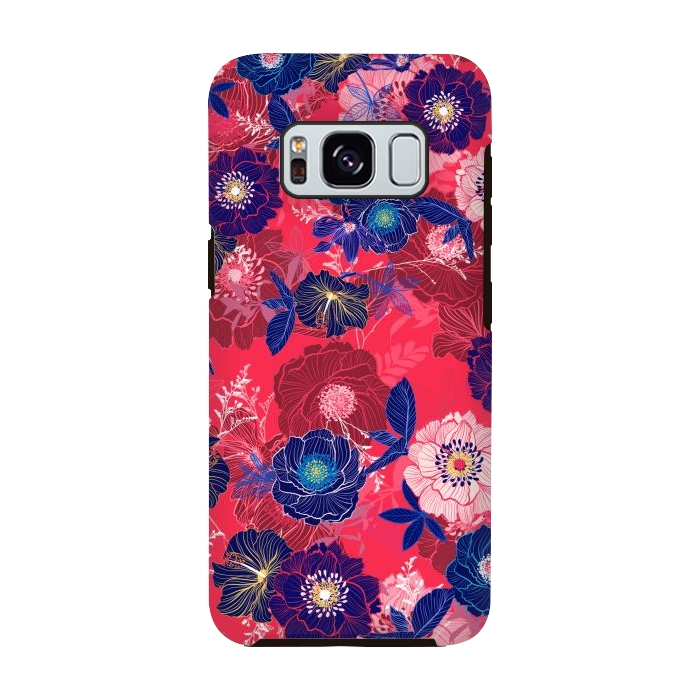 Galaxy S8 StrongFit Country Flowers in Red Sky by ArtsCase