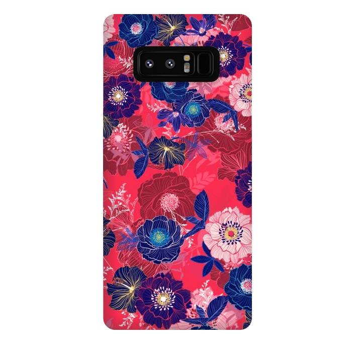 Galaxy Note 8 StrongFit Country Flowers in Red Sky by ArtsCase