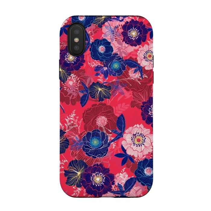 iPhone Xs / X StrongFit Country Flowers in Red Sky by ArtsCase