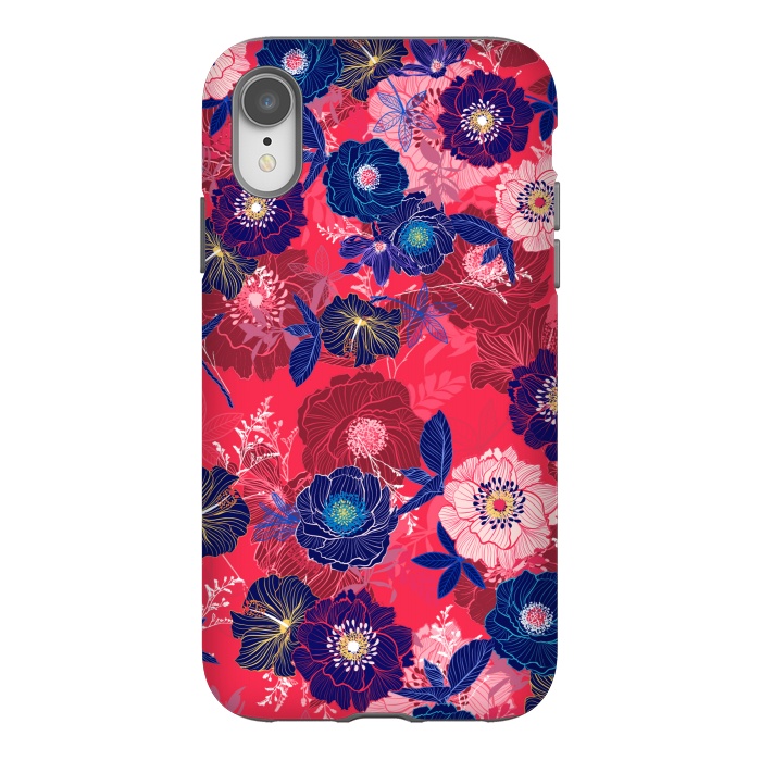 iPhone Xr StrongFit Country Flowers in Red Sky by ArtsCase