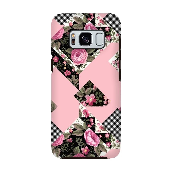 Galaxy S8 StrongFit elegant roses with pink background by ArtsCase