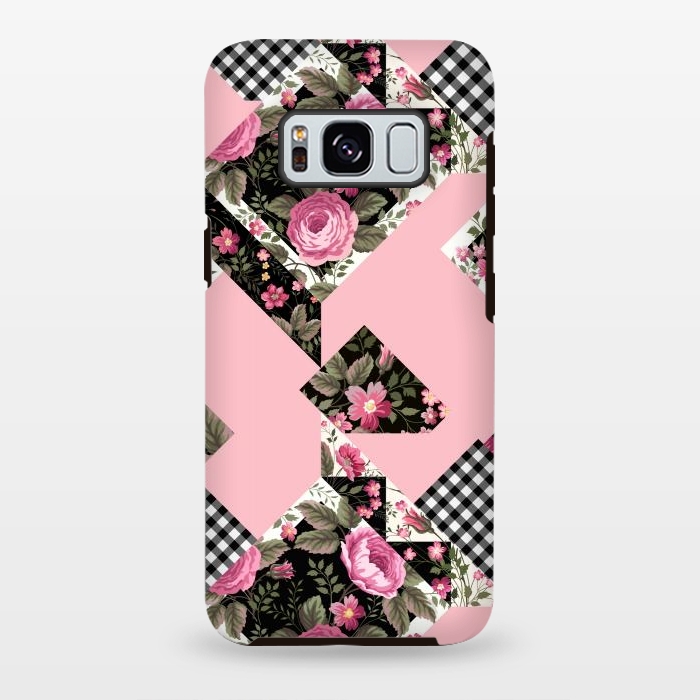 Galaxy S8 plus StrongFit elegant roses with pink background by ArtsCase