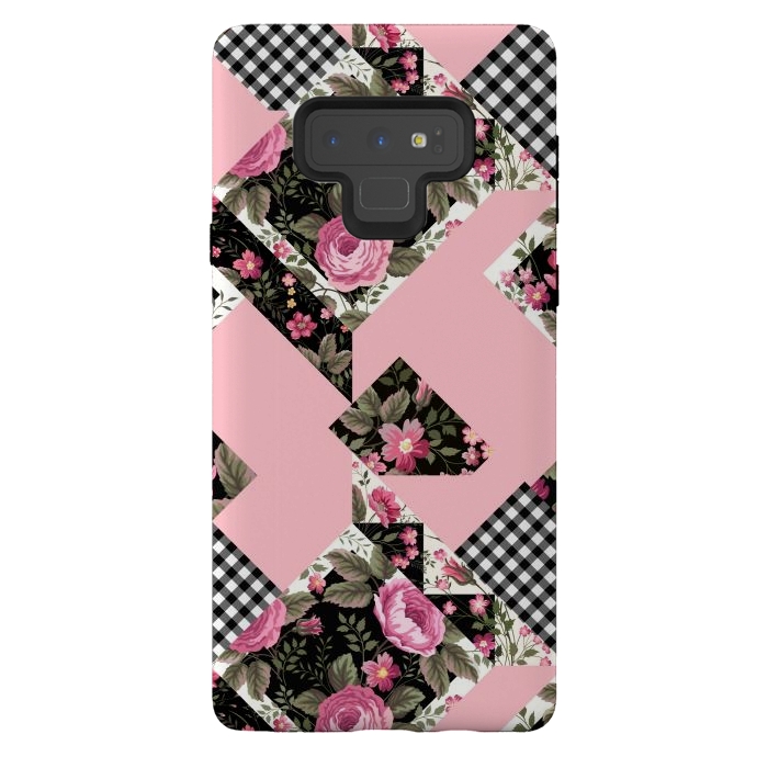 Galaxy Note 9 StrongFit elegant roses with pink background by ArtsCase