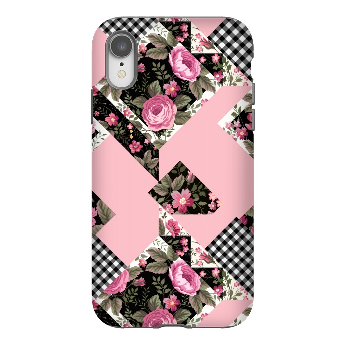 iPhone Xr StrongFit elegant roses with pink background by ArtsCase