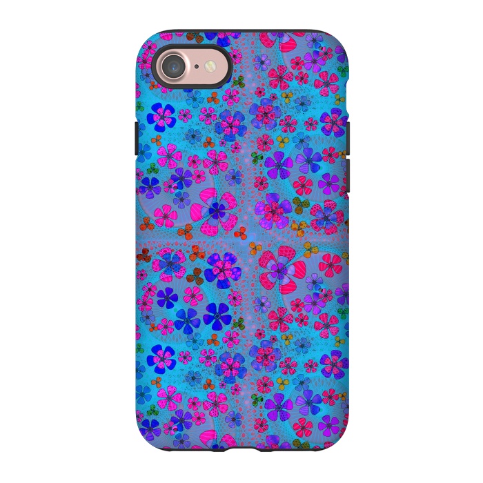 iPhone 7 StrongFit psychedelic flowers in summer by ArtsCase